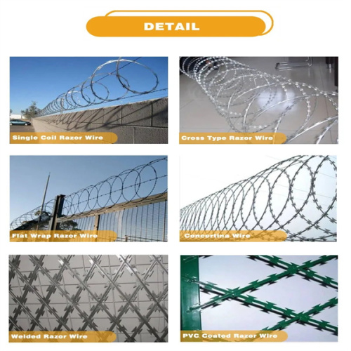 galvanized flat security fencing razor wire combat wire safety razor wire