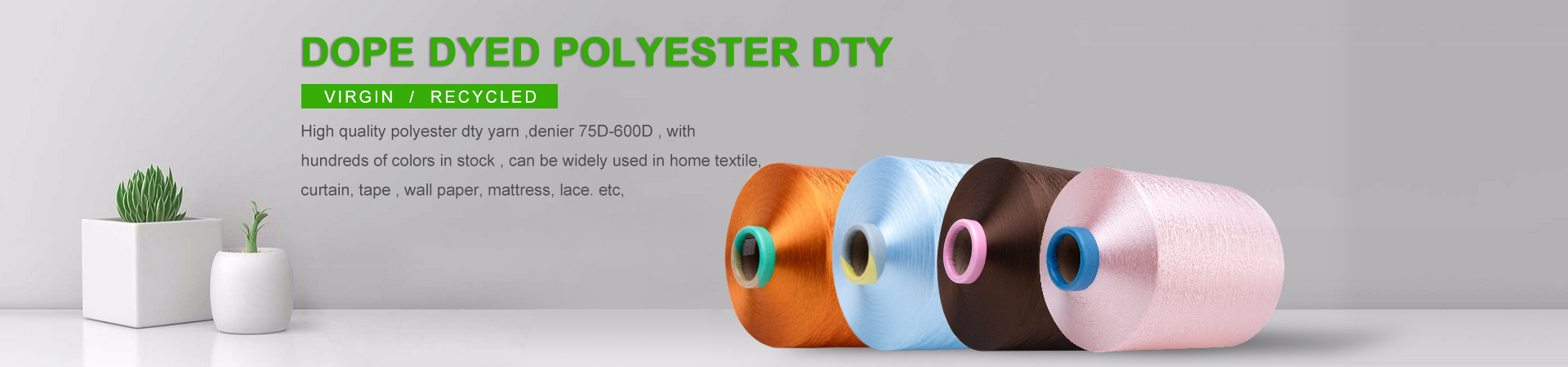 HOT sale recycle yarn polyester dty yarn of GRS