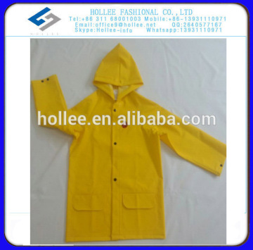 yellow pvc polyester rain coat