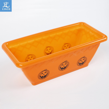 Plastic square Flower Pot For Halloween Decoration