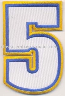Form cut embroidered letter patches