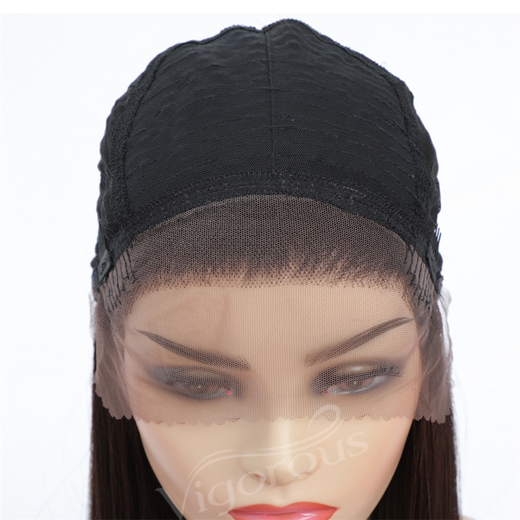 Vigorous long best free shipping wholesale color natural quality hot water silky straight synthetic invisible lace front wigs