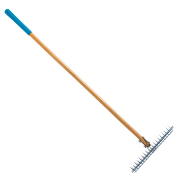 Moss Removal Garden Rake with 19 Teeth, Olive Green