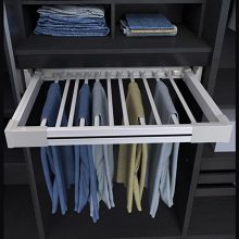 Width-Adjustable Damping Rail Trouser Hanger Rack for Pants and Jeans