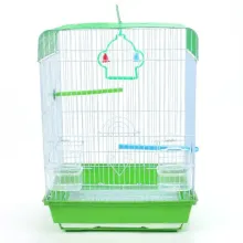 12-PC Stock Pet Products Flat-Top Parakeet Bird Cage with Wire Construction, External Feeder and Waterer, and Removable Base