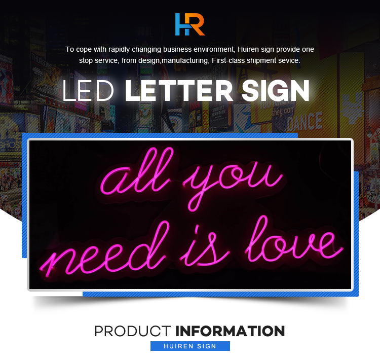 Custom led neon sign unbreakable acrylic backing board led neon letter sign wholesale neon sign