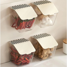 JUMEIJIA Wall-Mounted Garlic Keeper with Lid - Easy to Clean Garlic Saver Box