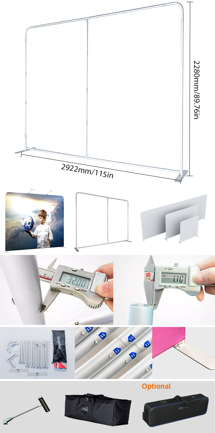 8ft Expomax Straight Banner Stand Wall Display Back Drop Banner Stand