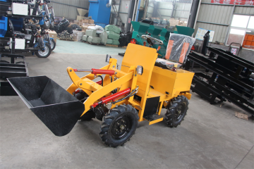 Mini front end loader for garden tractor