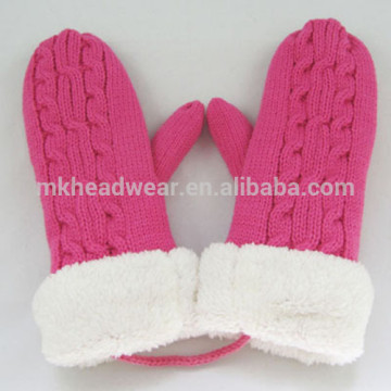 Girls Lovely Fashion Acrylic Knitted Winter Super Warm Gloves