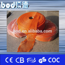 big orange knitted mesh plastic bag