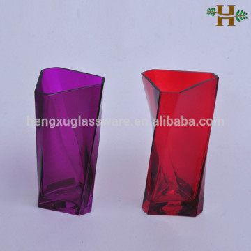 Cheap colored twisted glass vases