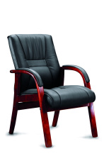 Antique pattern synthetic leather visitor chair