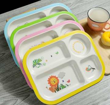 Bamboo Fiber Plastic Kids Dish Plate