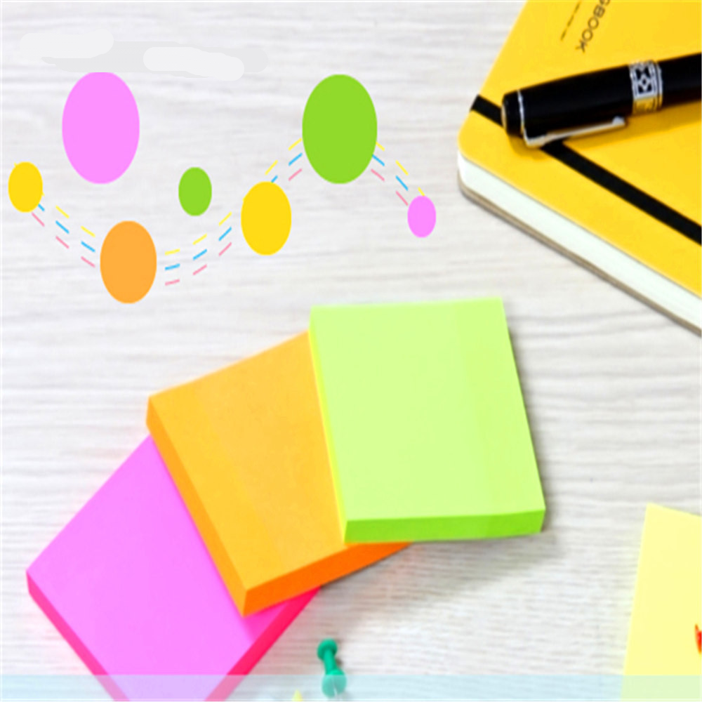 100 sheets Self Adhesive Memo Pad Sticky school office stationery Notes Bookmark  Sticker Paper Planners Notebook