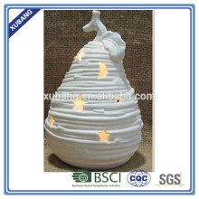 ceramic pear with LED light adornment for christmas ornament