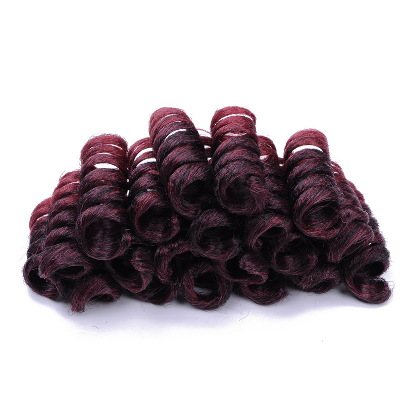 Hot sell wholesale cheap saniny curl crochet hair Wig Lady Curl Wand curl 10inch screw roll