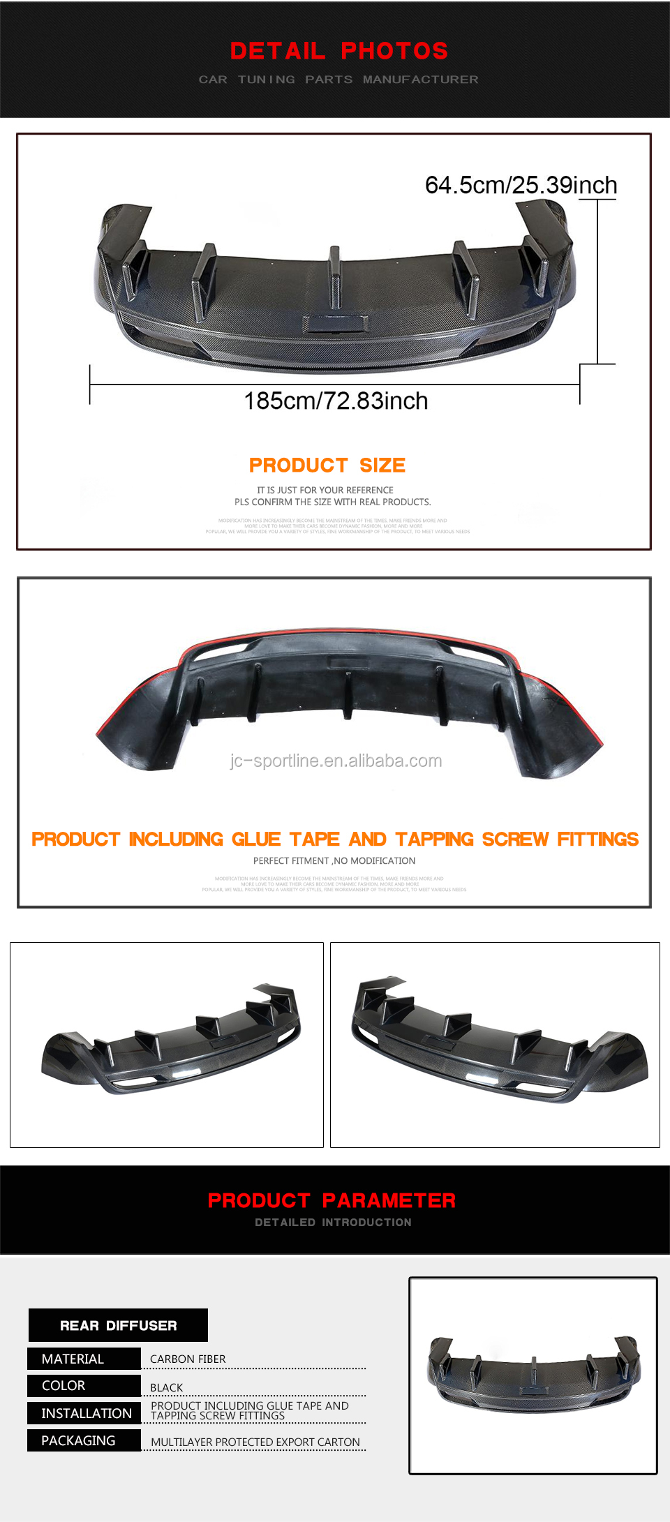 Carbon Fiber Rear Bumper Lip for Tesla Model X 75D 90D P90D 100D P100D 16-18