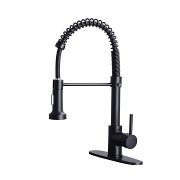 One Handle Black Widespread kitchen Spring Faucet