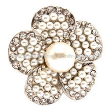 Jewelry ring, made of zinc alloy, pearl and rhinestone
