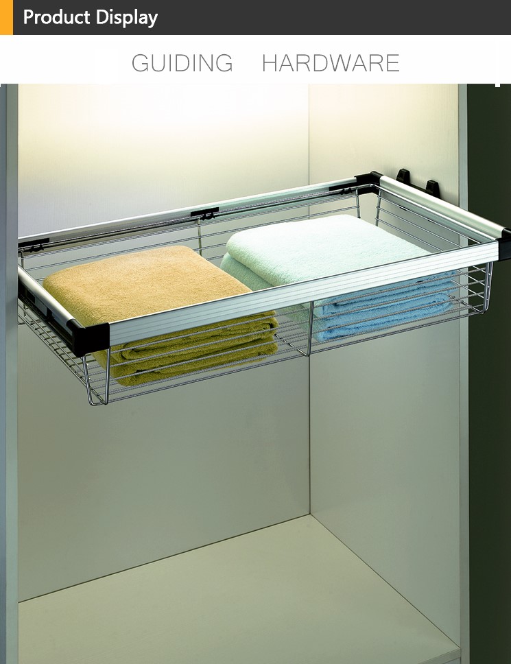 Wardrobe pull out rectangular storage wire baskets