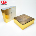Kemasan Kotak Set Kulit Luxury Gold dengan lengan
