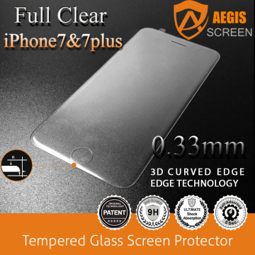 3D Clear tempered glass for iPhone 7 screen protector