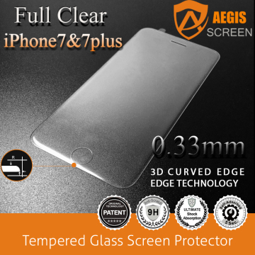 0.33mm 3D full cover tempered glass screen protector for iphone 7/7 plus, high transparant for iphone 7 tempered glass