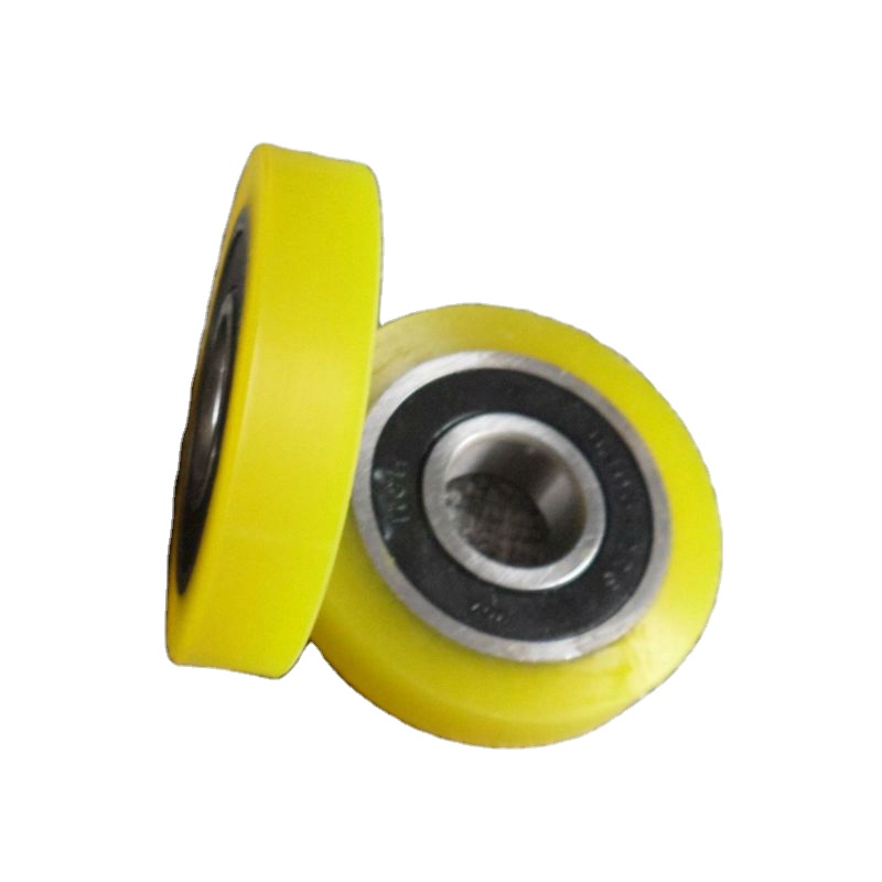 Polyurethane Molded Ball Bearings Pu Rubber Coated Roller Pulley Guiding Wheel E - Foto 8