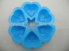 6 cavities mini hearts cake mould