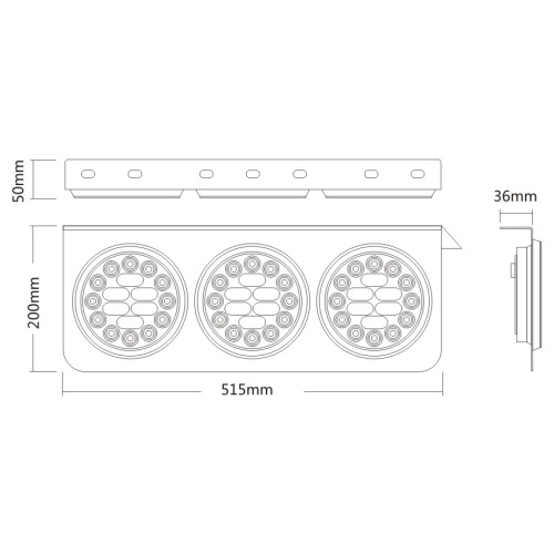 Lampu Belakang Trailer Tahan Air 24V 144LEDs IP67