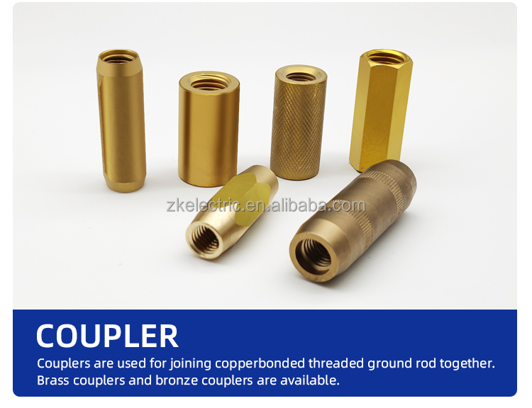 UL Listed Threaded Ground Rod Copper Clad Steel Tensile Strength Earth Rod