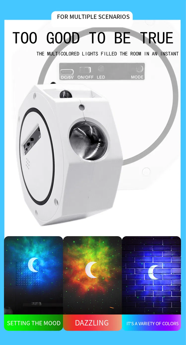 Hot Sell New Style LED Projection Light USB Smart Bt Small Night Light Sleeping Starlight