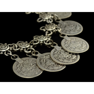 Monedas de plata por mayor con flecos pulsera tobillera Retro joyería étnica