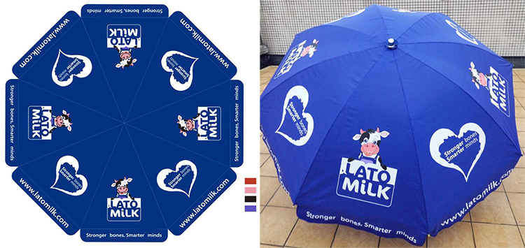 Promotional Custom Design Logo Printing Sun Garden Parasol Patio Base Sea Outdoor Beach Umbrella For Advertising