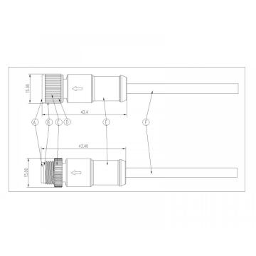 M12A 2 ~ 8p da dadi in metallo verticale Connettore impermeabile