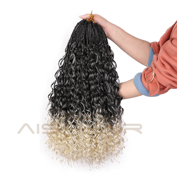 Aisi Hair Afro Curly Ombre Blonde Black Root Synthetic Marly Braiding Hair Extensions Crochet Hairpiece Braids For Black Women