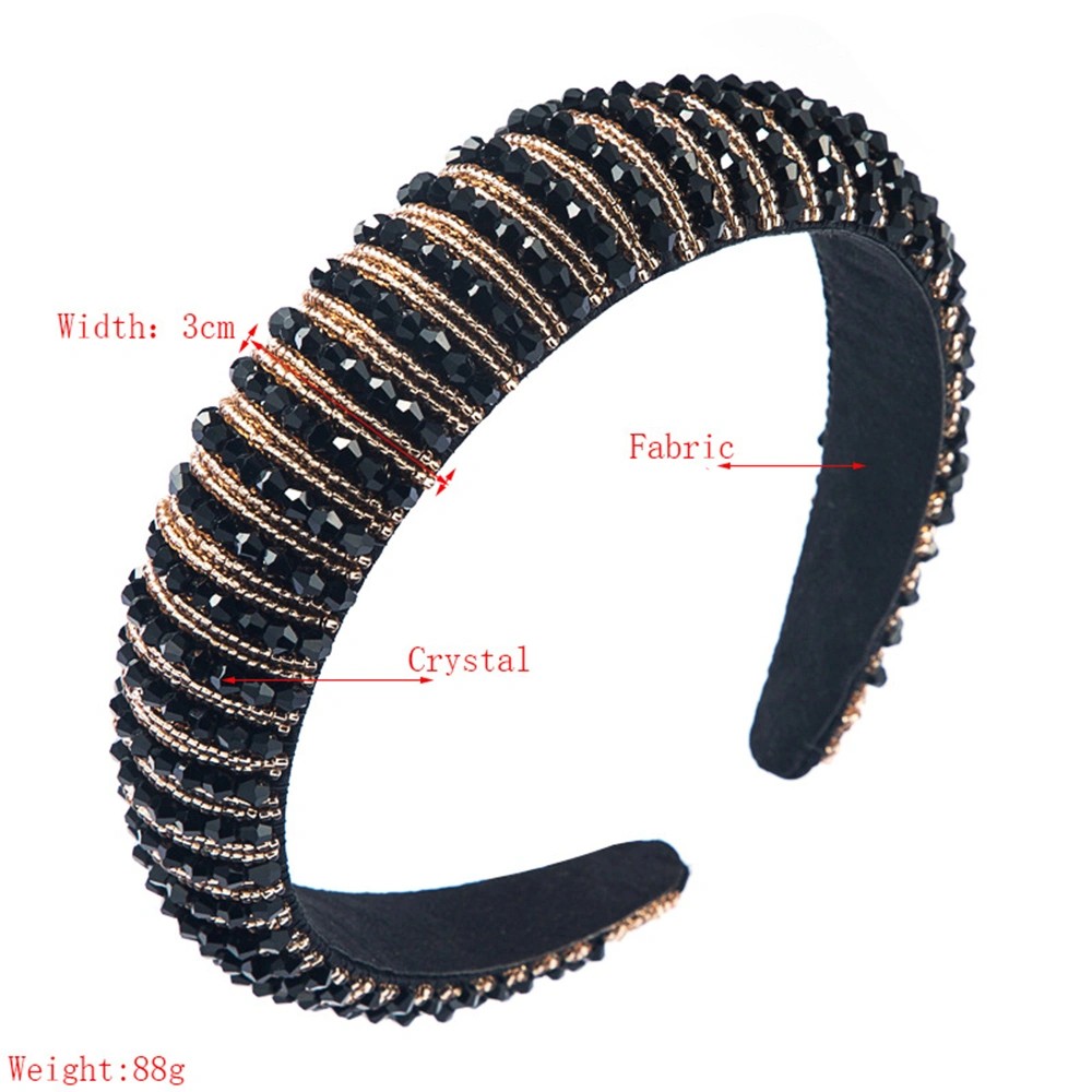 Baroque Full Diamond Luxury Headband Party Sponge Padded Bling Crystal Rhinestone Headband Women Hair Accessories