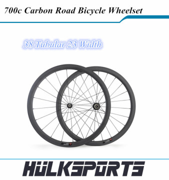 New Fashion Carbon Wheelset China Carbon Cycling Road Wheels 700C 38mm Carbon Tubular Wheelset Carbon Bicycles Wheelset