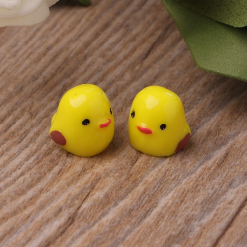 Dibujos animados 3D Kawaii Animal Amarillo Pollo Miniatura Artificial DIY Artesanía Faicy Jardín Adorno hecho a mano