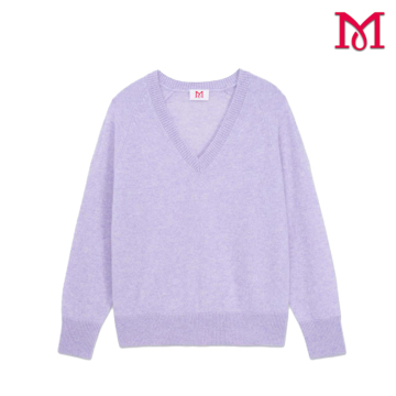 Elegant Purple Knitted Long Sleeve Women's Top