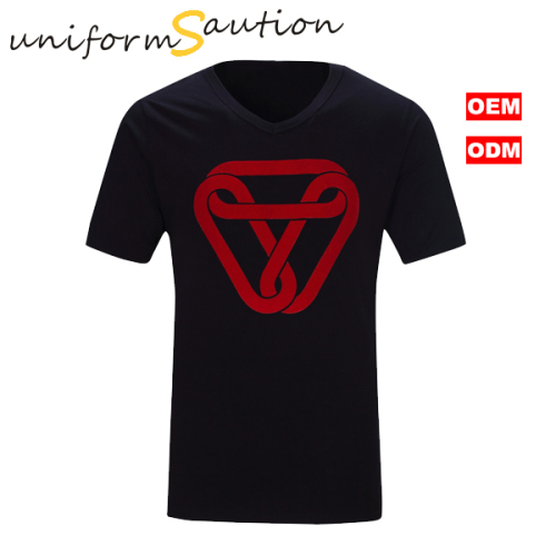 Custom design V neck flocking tshirt