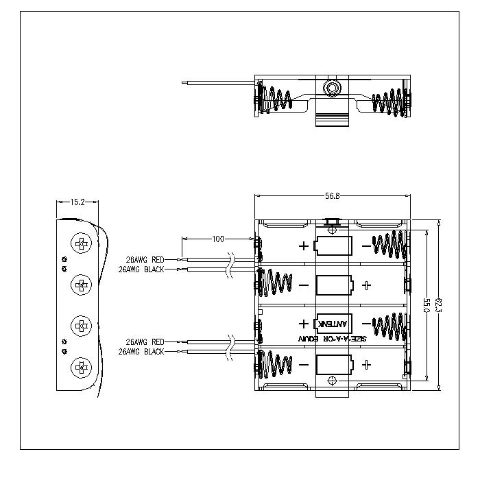 BBA-5-4-50-A-2 4 sztuki AA Uchwyty baterii