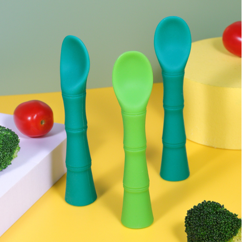 Alimentos Grau 2-Pack Bambu Em forma de Silicone Spoon