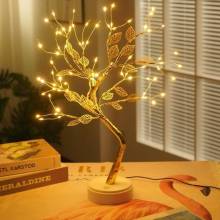 Leaf Bonsai Tree Light: 72 LED Copper Wire Fairy String Lights - Battery/USB Operated DIY Artificial Tree Illumination