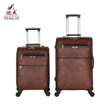 Brown classic oil leather suitcase luggage bag