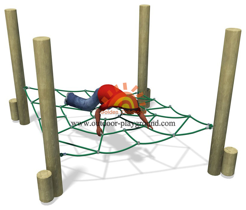 climbing net structure on playground for children