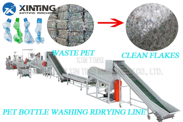 Plastic Water Pet Bottle / Flakes Crushing Drying Waste Recycling Machine Washing Machine Price