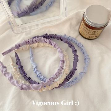 Korean Wholesale Silk Lavender Head Wrap Hair Accessories