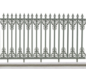 Grey Leaf Spear Aluminum Fence